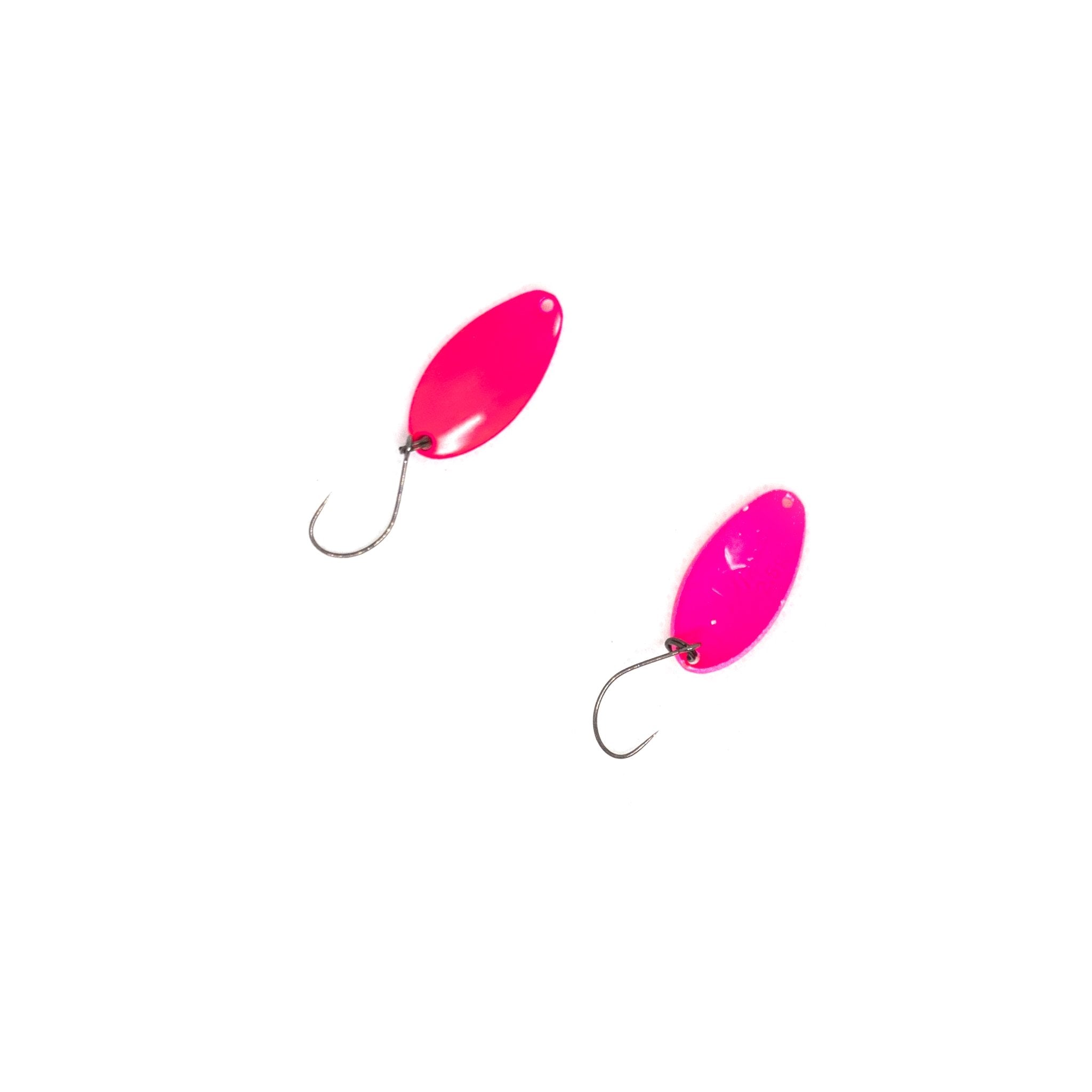 Forest Fix Impact 2.5g Trout Spoon Color #10 "Fluorescent Pink" - The Borrowed Lure