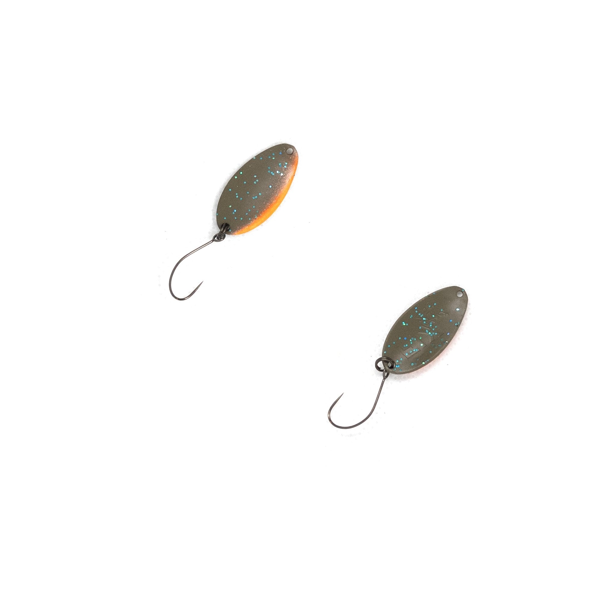 Forest Fix Impact 2.5g Trout Spoon Color #15 "Orange Stripe" - The Borrowed Lure