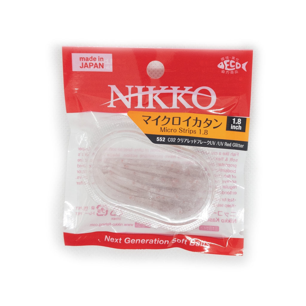 Nikko Micro Strips 1.8 Color C02 "UV Red Glitter" - The Borrowed Lure